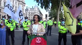 MPs speak on climate crisis at Extinction Rebellion demonstration in central London, UK