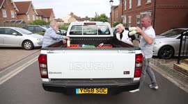 Couple celebrate their 50th anniversary doing the milk round together