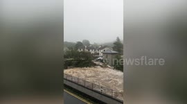 River overflows causing severe floods in Ireland
