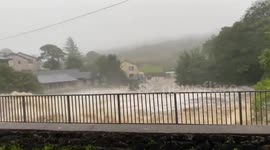 River overflows causing floods in Galway, Ireland