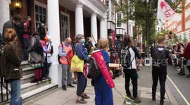 Extinction Rebellion demonstrate outside think tank offices in Westminster