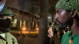 Protester has volatile standoff with sheriff, calls him