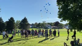 Protestors release 27 balloons in honor of Hardel Sherrell
