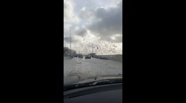 Cars Avoiding The Sea Foam And Spray As If It Was A Massive Flood Of Water , Ridiclulous