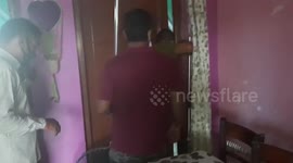 Unruly monkey rescued by forest officials from residential area in northern India