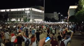 Thousands of protesters light up rally with phone torches in Bulgaria