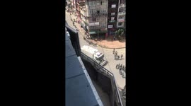 WATER CANNONS SHOT ON LOCALS CELEBRATING A FESTIVAL AMIDST COVID-19 OUTBREAK IN NEPAL