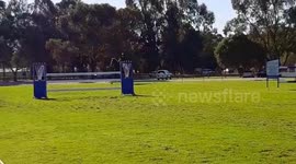 Jockey and a Horse Fails Miserably in Jump Attempt