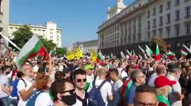 Thousands wave flags, chant during anti-government protest in Sofia, Bulgaria