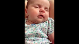 Baby smiles during sleep upon touching the nose