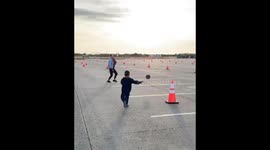 Mother Accidentally Hits Young Son in Face With Football