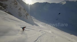 Skier flips several times in dramatic crash on snowy slope in eastern France