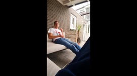 Joking with a cigarette