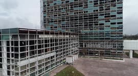 TV tower in Lake Charles in ruins after Hurricane Laura sweeps through Louisiana