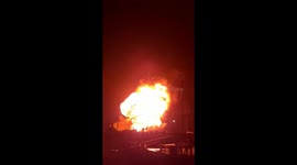 Large explosion seen after marina catches fire in Kent, UK