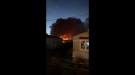Fire at chemical warehouse in Hoo, Kent.