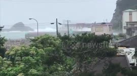 Japan: Typhoon Maysak Brushes Kyushu Region With Strong Winds