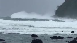 South Korea: Typhoon Maysak Causes Huge Waves On Approach To Korean Peninsula