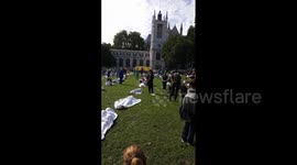 UK: Extinction Rebellion Protest Day 2 – Activists Stage ‘Die-In’ Outside Parliament Square In London 2
