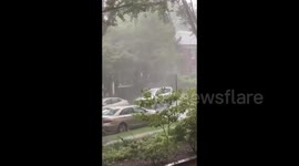 US: Severe Thunderstorm Moving Across Washington D.C. With Strong Rain
