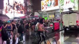 US: Car Drives Through BLM Protesters In Times Square, New York
