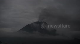 Time-lapse video show mount Sinabung releasing vulcanic materials at Karo, North Sumatera, Indonesia