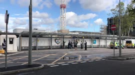 Extinction Rebellion activist climbs 150ft crane at Euston Station London in protest to new High Speed Rail link HS2