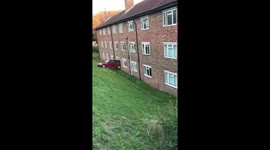 Aftermath of car crashing into Brighton building