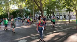 Teachers demands a safe return to classrooms in Madrid on 5th September, 2020.