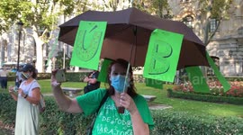 Teachers demands a safe return to classrooms in Madrid on 5th September, 2020.