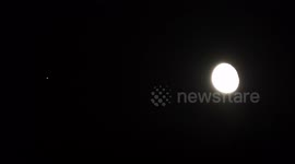Mars and Moon conjunction in the skies above Kent, UK