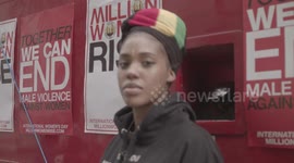 Feminist Portrait (From London's Women March/Protest) Pregnant Woman - 2k footage