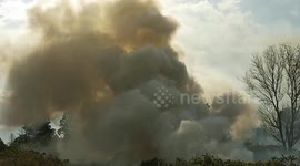 Land and Forest Fires in South Sumatra Indonesia on 91 Hectares of Peat