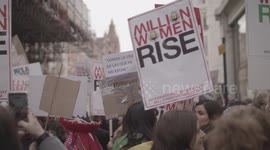 Feminist Protest in London/Women's March - B-Roll - Cinematic Shot