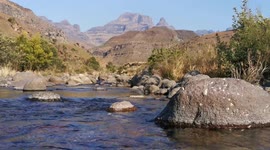 Small river in Drakensberg mountains