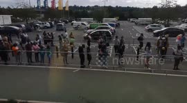 Huge queues at Ikea store in Greenwich, southeast London