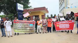 Nigerian Protest against Fuel hike at Labour House.