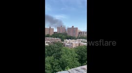US: Massive Fire Erupts At Hunts Point Pallet Yard In South Bronx, NYC