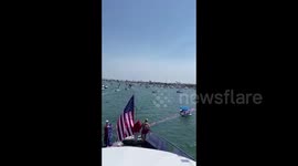 US: Pro-Trump Boat Parade In California Newport Beach Over Labor Day Weekend