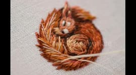 You'll go nuts for this! Artist creates hand embroidered portrait of red squirrel
