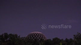 A  giant UFO with lights appears after a deafning thunder clap during a thunderstorm, a small space craft with flashing lights flies from it, is it time to RUN and hide ??