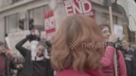 Feminist Protest in London/Women's March - Cinematic Shot