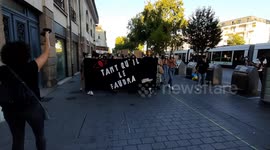 Hundreds march through nantes during a feminist protest