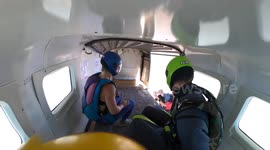 Video shows moment wingsuit pilot accidentally breaks up rodeo stunt