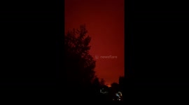 Red skies over Salem, Oregon due to wildfires