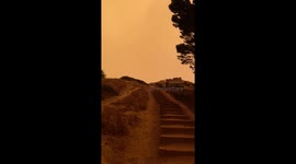 San Francisco corona heights park stairs during wildfires