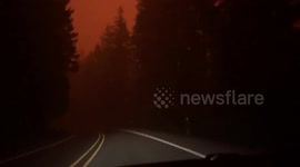 US: Red Skies Over Oregon Due To Wildfires 7