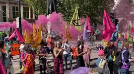 Extinction Rebellion protesters in Parliament Square, London