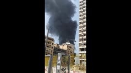 Thick smoke rises from intense fire at Beirut's port