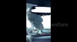 Sirens ring out firefighters rush to the scene of fire at Beirut port